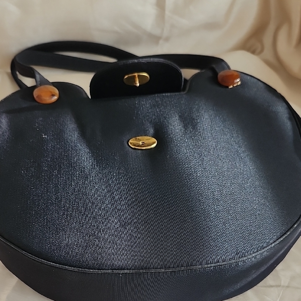 Vintage (Excellent Condition) David Lewis Kidney Shaped Black Fabric Bag, $45 - Picture 8 of 15